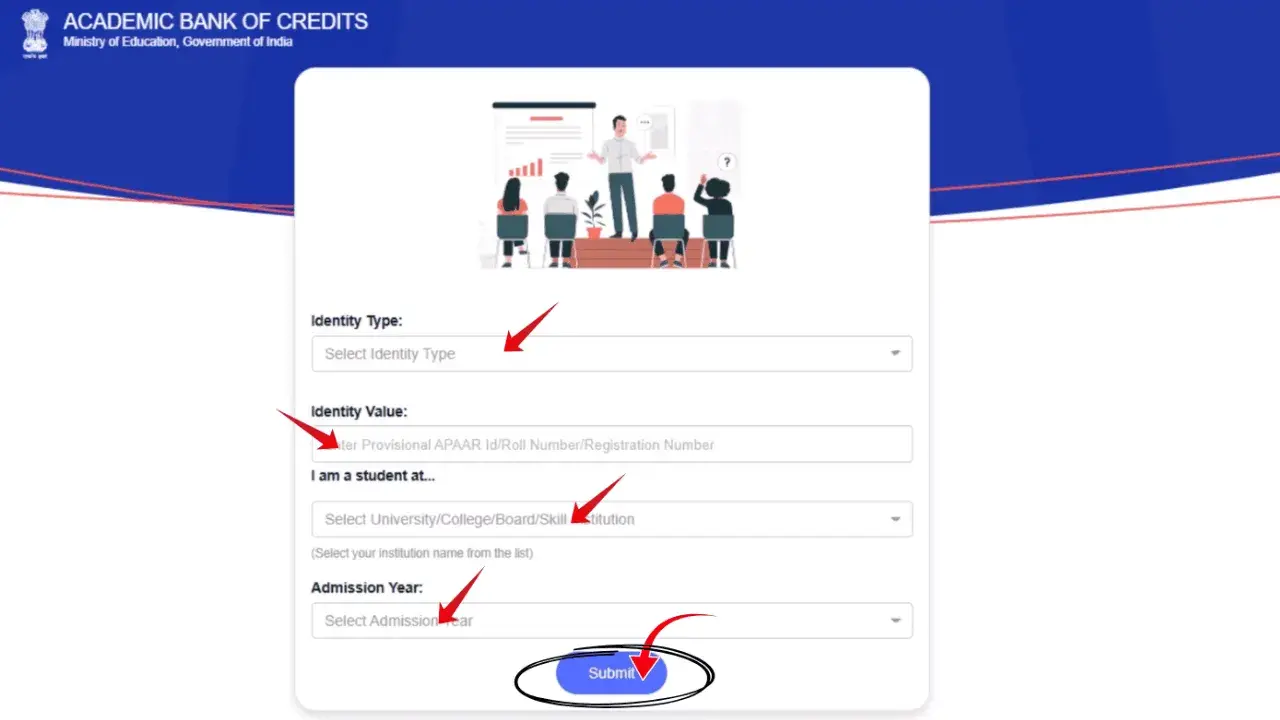 Filling Academic Details
